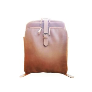 Brown Leather Student Backpack