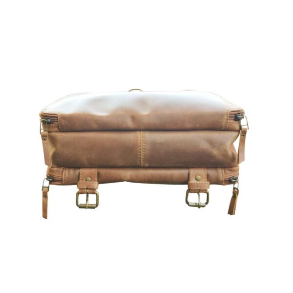 Brown Leather Student Backpack - Image 4