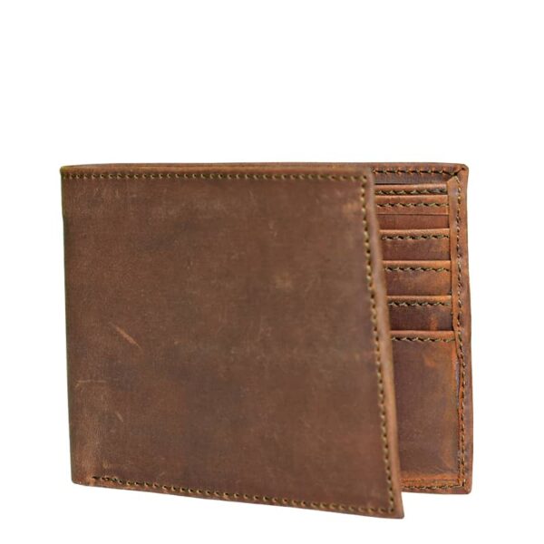 Brown Cowhide Leather Wallet For Men - Image 3