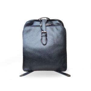 Black Leather Student Backpack