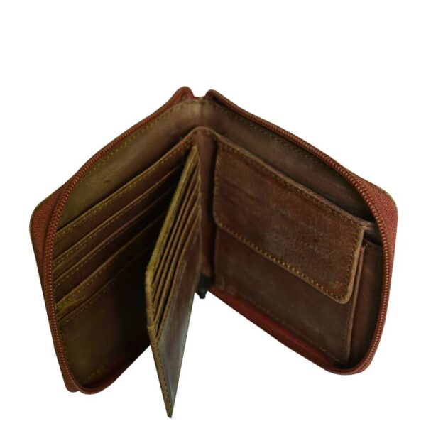 Fashion Zipper Leather Wallet - Image 4