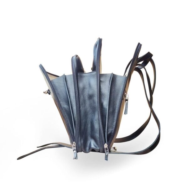 Black Leather Student Backpack - Image 6