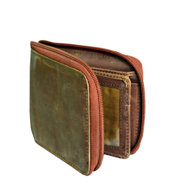 Fashion Zipper Leather Wallet - Image 2