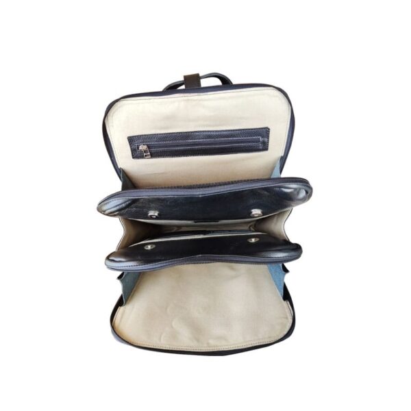 Black Leather Student Backpack - Image 2