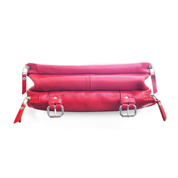 Red Leather Student Backpack - Image 3