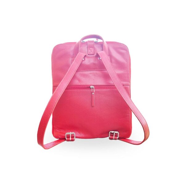 Red Leather Student Backpack - Image 2